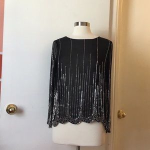 NWTs Tower silk and beaded top